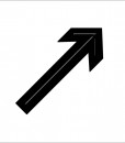 Flecha Diagonal en negro con fondo blanco en relieve y braille