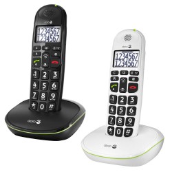 Dos Teléfonos inalámbricos en color negro y blanco