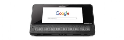 Tableta con teclado braille y línea braille