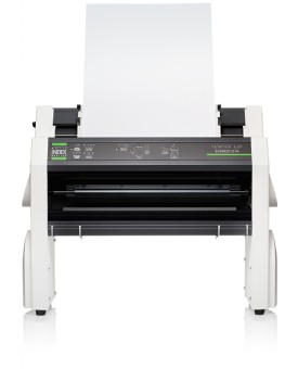 Frontal de la impresora con papel D4