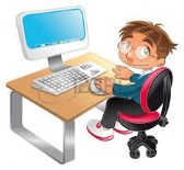 Niño manejando un ordenador